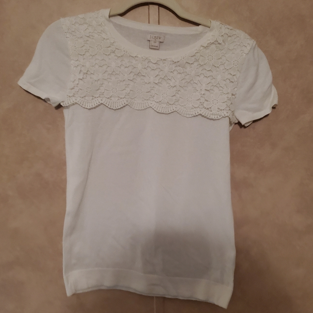 Ivory lace detailed top